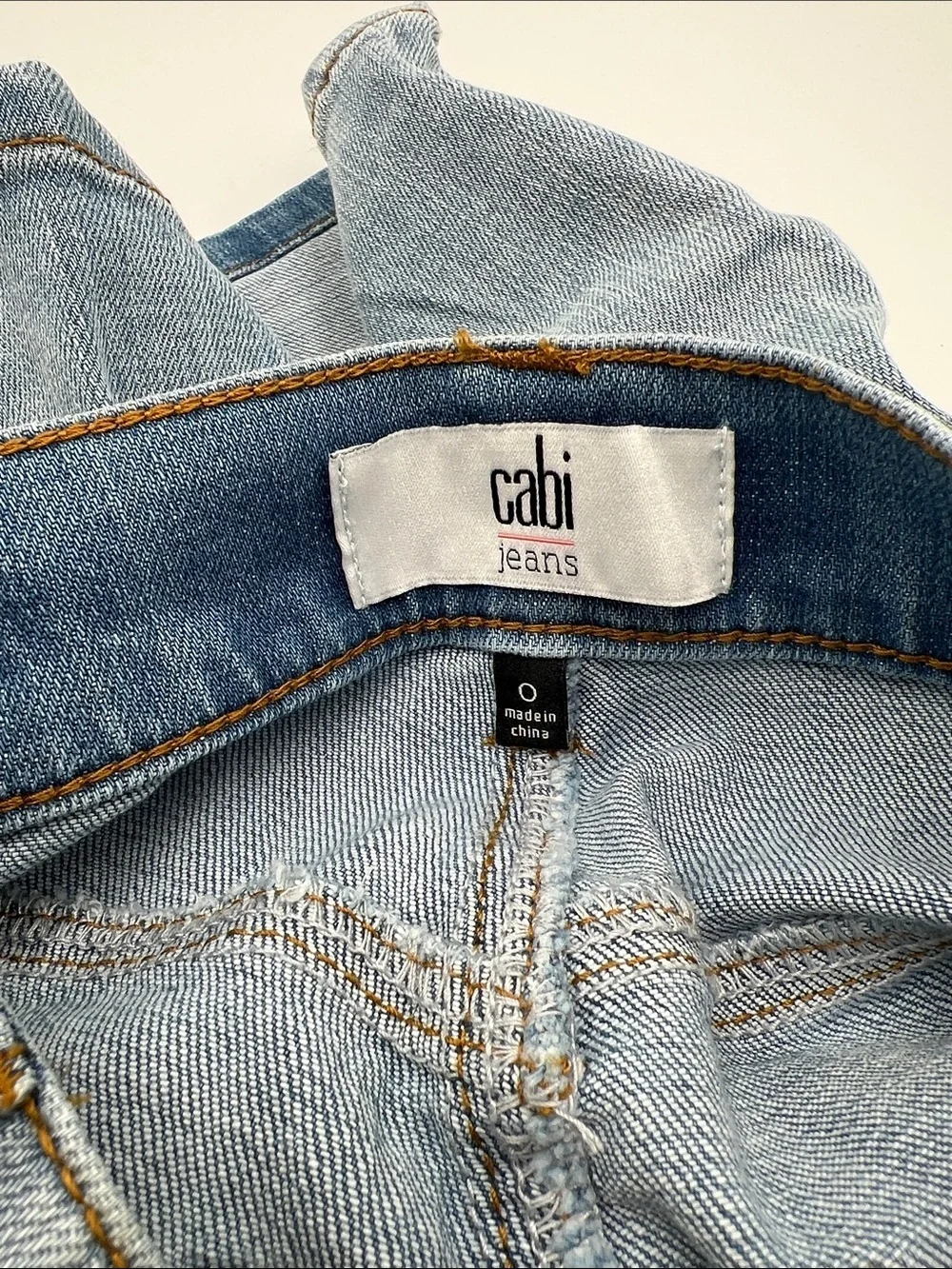 Cabi Austin denim jean shorts blue long Bermuda distressing stretch light new 0